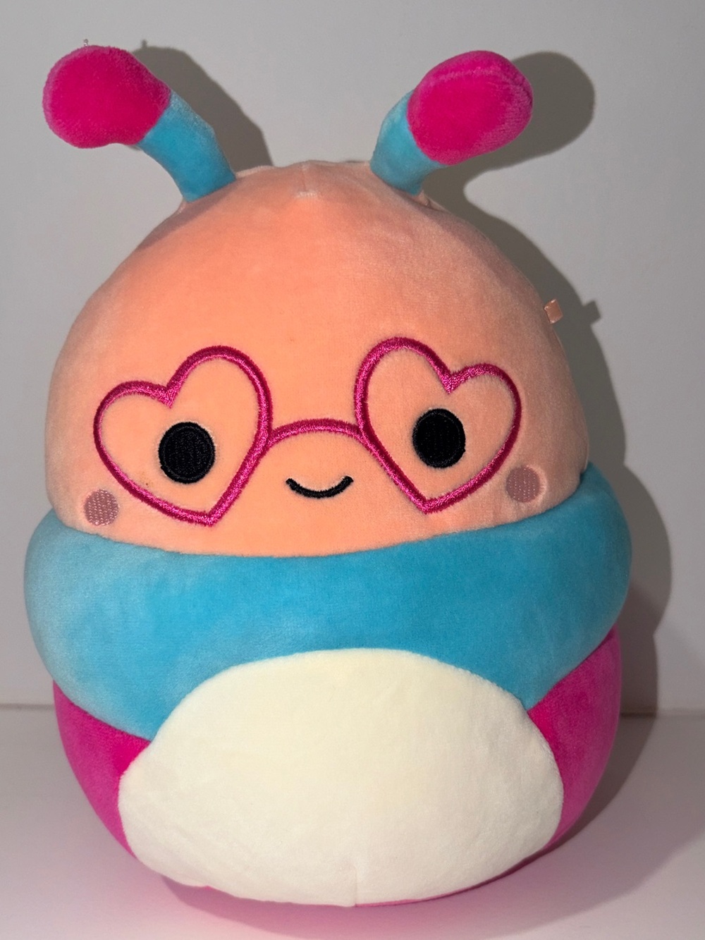 Squishmallow Griffith Caterpillar Valentines 2024 Pink Teal 7 inch